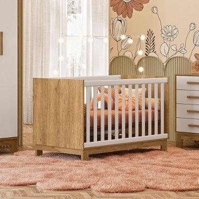 Berço Mini Cama Para Quarto Infantil Linha Encanto Slim freijo Toq-branco Acetinado