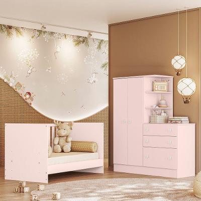 Jogo De Quarto Infantil Gr E Cômoda E Berço 1340 Doce Sonho rosa