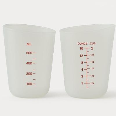 Copo Medidor Dosador Silicone Flexivel Jarra Medidora Graduado 500ml Quimica Confeitaria Xicara Cozinha Culinaria Multiu
