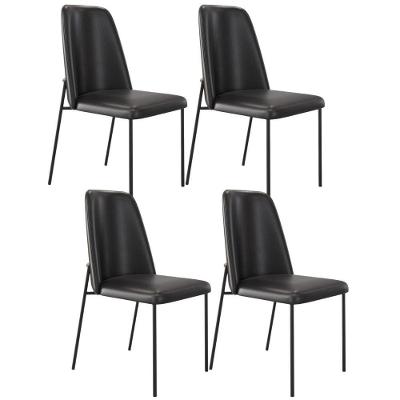Kit 04 Cadeiras Decorativa Estofada Para Sala De Jantar Bella L02 Couríssimo Preto - Lyam Decor