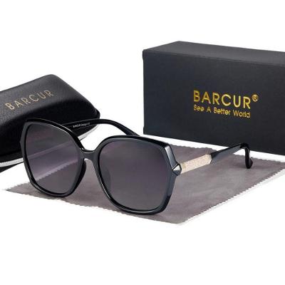 Óculos Polarizados Gradiente Fashion Borboleta Proteção Uv400 Preto Gradiente