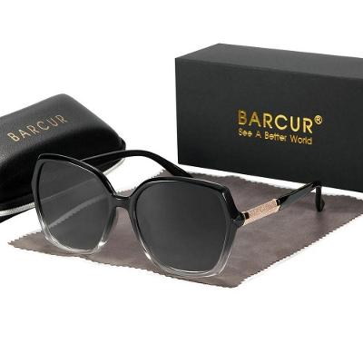 Óculos Polarizados Gradiente Fashion Borboleta Proteção Uv400 Preto Fosco