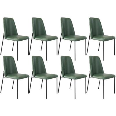 Kit 08 Cadeiras Decorativa Estofada Para Sala De Jantar Bella L02 Couríssimo Verde - Lyam Decor