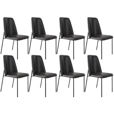 Kit 08 Cadeiras Decorativa Estofada Para Sala De Jantar Bella L02 Couríssimo Preto - Lyam Decor