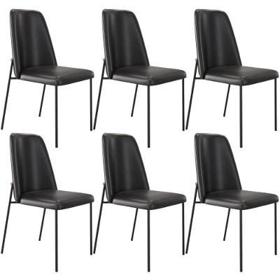 Kit 06 Cadeiras Decorativa Estofada Para Sala De Jantar Bella L02 Couríssimo Preto - Lyam Decor