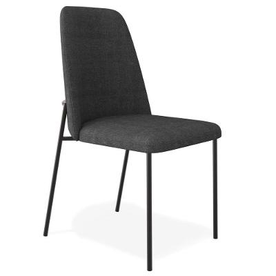 Cadeira Decorativa Estofada Para Sala De Jantar Bella L02 Linho Chumbo - Lyam Decor