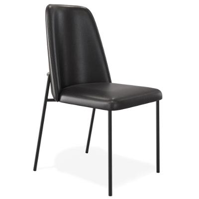 Cadeira Decorativa Estofada Para Sala De Jantar Bella L02 Couríssimo Preto - Lyam Decor