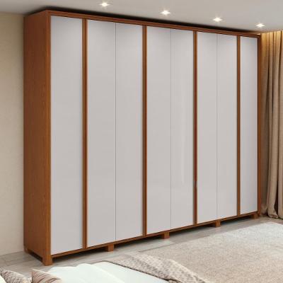 Guarda-roupa Casal 100% Mdf 8 Portas Easy Glow Com Pés Frassino/off White