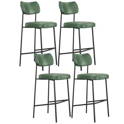 Kit 04 Banquetas Alta Bar Cozinha Sala De Jantar Preto Melina L02 Couríssimo Verde - Lyam Decor