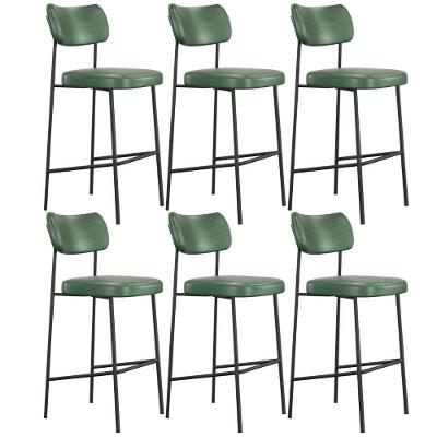 Kit 06 Banquetas Alta Bar Cozinha Sala De Jantar Preto Melina L02 Couríssimo Verde - Lyam Decor