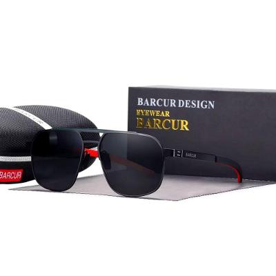 Óculos De Sol Polarizados Design Quadrado Com Proteção Uv400 Preto Verde