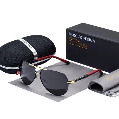Óculos Design Aviador De Aluminio Vintage Polarizado Proteção Uv400 Preto Dourado