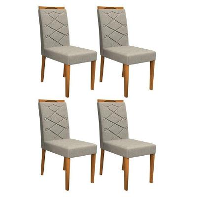 Conjunto 4 Cadeiras Caroline Ipê-marrom Claro - Pr Móveis Marrom Claro