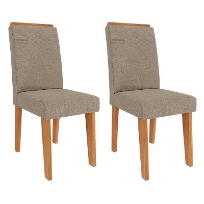 Conjunto 2 Cadeiras Taís Cinamomo-linho Bege - Cimol Móveis Cinamomo-linho Bege