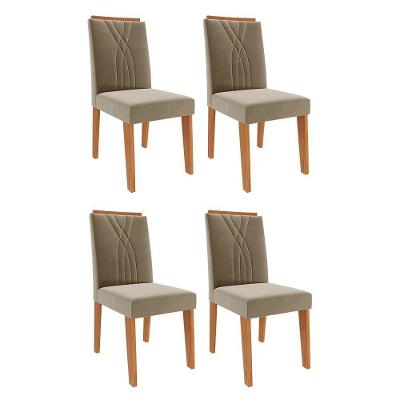 Conjunto 4 Cadeiras Nicole Cinamomo-suede Joli - Cimol Móveis Cinamomo-suede Joli