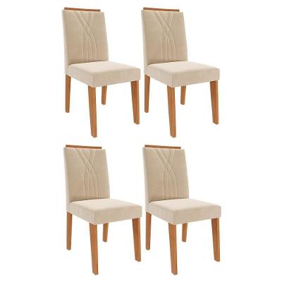 Conjunto 4 Cadeiras Nicole Cinamomo-suede Nude - Cimol Móveis Cinamomo-suede Nude