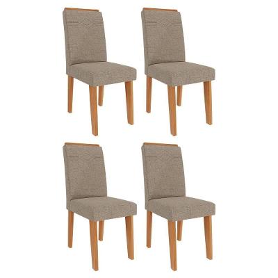 Conjunto 4 Cadeiras Taís Cinamomo-linho Bege - Cimol Móveis Cinamomo-linho Bege