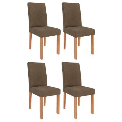 Conjunto 4 Cadeiras Maia Cinamomo-linho Mascavo - Cimol Móveis Cinamomo-linho Mascavo