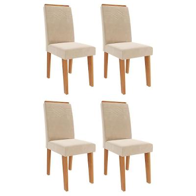 Conjunto 4 Cadeiras Taís Cinamomo-suede Nude - Cimol Móveis Cinamomo-suede Nude