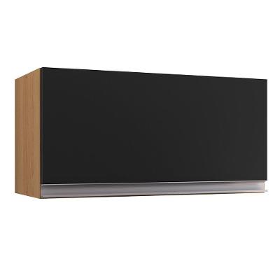 Armário Aéreo Geladeira Andréia 60cm 1 Porta Amêndoa-preto - Ajl Móveis Amêndoa-preto