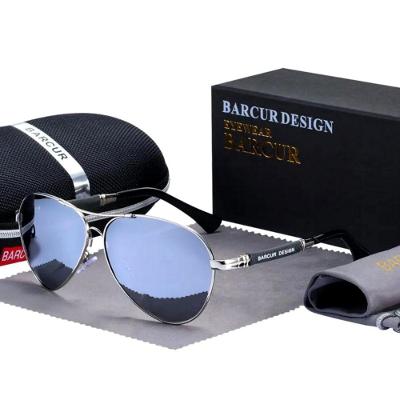 Óculos De Sol Design Titanium Aluminio Estilo Piloto Polarizado Uv400 Prata