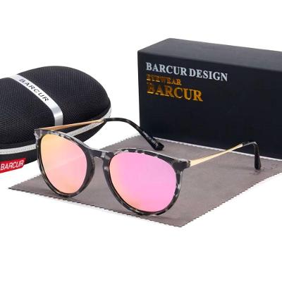 Óculos Feminino Clássico Lente Polarizada Design Titanium Uv400 Rosa