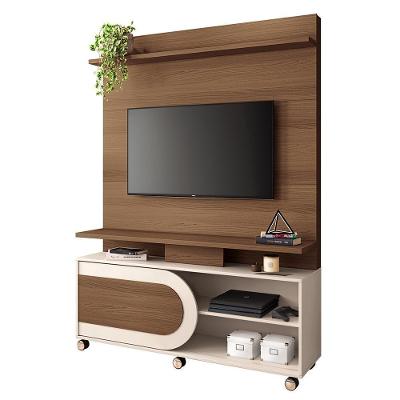 Estante Home Theater órbis Castanho-off White Para Tv Até 55? - Hb Móveis Castanho-off White