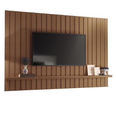 Painel Suspenso Link 2.0 Ripado Castanho Para Tv Até 70 - Hb Móveis Castanho