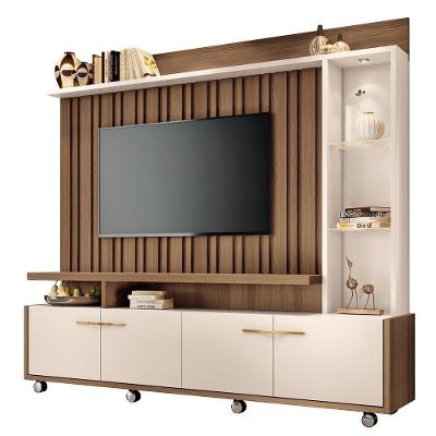 Estante Home Theater Titan Ripado Castanho-off White Para Tv Até 60? - Hb Móveis Castanho-off White