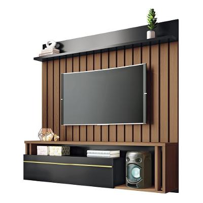Home Suspenso Self 1.6 Ripado Preto-castanho Para Tv Até 55? - Hb Móveis Preto-castanho