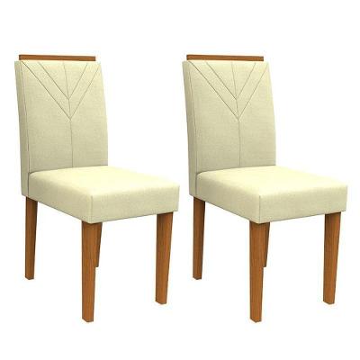 Conjunto 2 Cadeiras Amanda Ipê-bege - Pr Móveis Bege