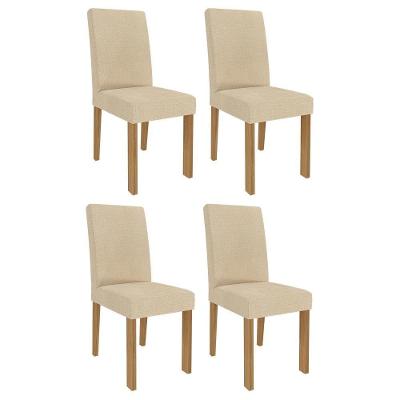 Conjunto 4 Cadeiras Maia Nature-linho Gengibre - Cimol Móveis Nature-linho Gengibre