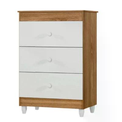 Cômoda Ternura 3 Gavetas - Nature-branco - Peternella Móveis Nature-branco