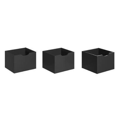 Kit 3 Gavetas Para Nicho Organizador Preto Fosco - Qmovi Preto Fosco