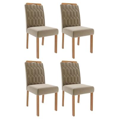 Conjunto 4 Cadeiras Paola Wood Madeira-suede Joli - Cimol Móveis Madeira-suede Joli