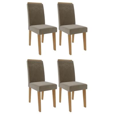 Conjunto 4 Cadeiras Taís Nature-suede Joli - Cimol Móveis Nature-suede Joli