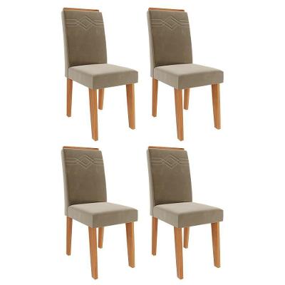 Conjunto 4 Cadeiras Taís Cinamomo-suede Joli - Cimol Móveis Cinamomo-suede Joli