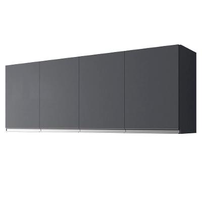 Armário Aéreo Andréia 160cm 4 Portas Cinza - Ajl Móveis Cinza