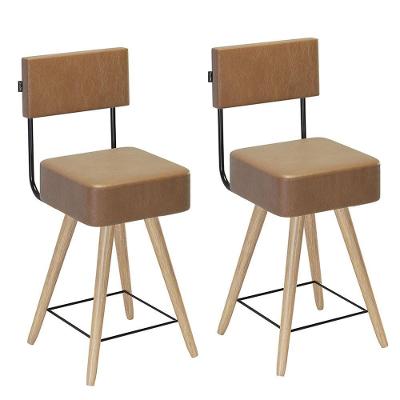 Kit 2 Cadeiras Barcelona 73cm Couríssimo Amarula - Salaone Amarula