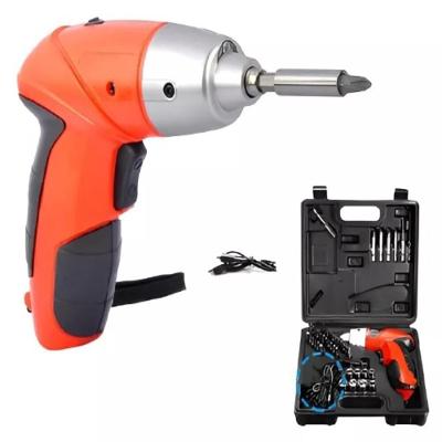 Kit Parafusadeira Eletrica Recarregavel Sem Fio 4.8v Bivolt Com 45 Acessorios Bits Soquetes E Maleta