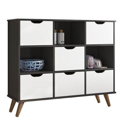 Nicho Organizador Retrô 1478 Com 6 Gavetas Preto-branco - Qmovi Preto-branco
