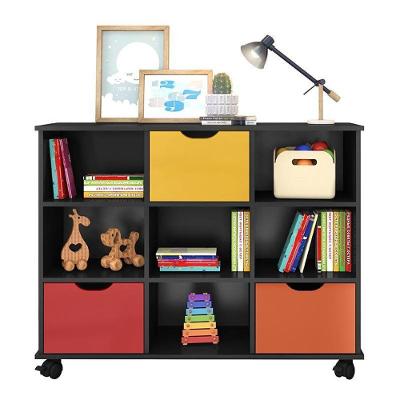Nicho Organizador 1478 Com 3 Gavetas Preto-colorido - Qmovi Preto-colorido