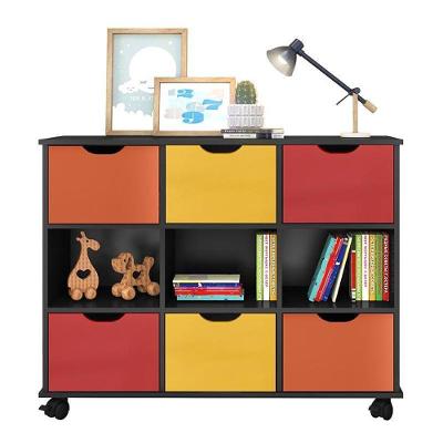 Nicho Organizador 1478 Com 6 Gavetas Preto-colorido - Qmovi Preto-colorido