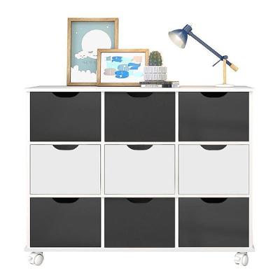 Nicho Organizador 1478 Com 9 Gavetas Branco-preto - Qmovi Branco-preto