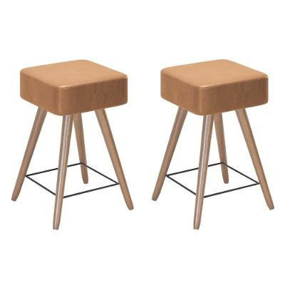 Kit 2 Banco Banqueta Rio Baixa 50cm Couríssimo Amarula - Salaone Amarula