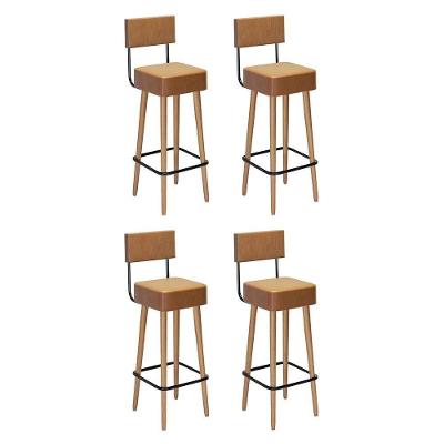 Kit 4 Banquetas Barcelona 96cm Couríssimo Amarula - Salaone Amarula