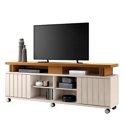 Rack Bancada Briz 1.8 Off White-cinamomo Para Tv Até 70? - Hb Móveis Off White-cinamomo