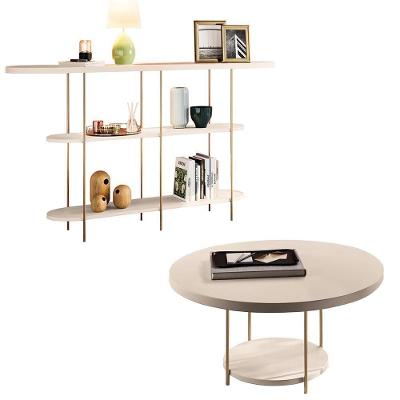 Aparador Intinity E Mesa De Centro Sky Com Tampo Em Mdf Off White - Hb Móveis Off White