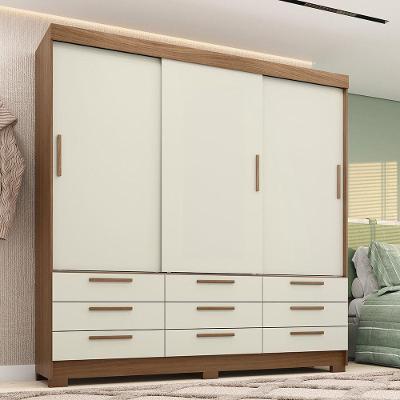 Guarda-roupa Casal 194,40 3 Pt 9 Gv Dante Estilo Mm Jatoba/areia