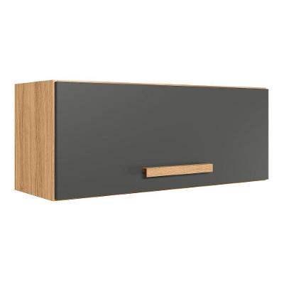 Armário Aéreo Geladeira Intenza 80cm 1 Porta Basculante Freijó-chumbo - Nicioli Freijó-chumbo